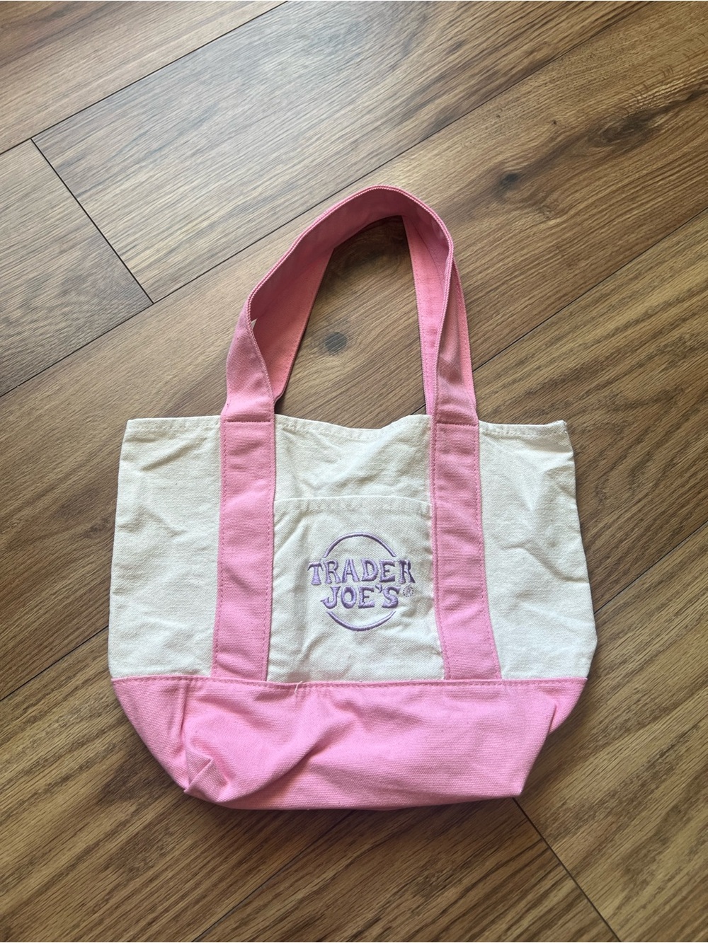 Viral Trader Joes Pink Mini Pastel Tote Bag Reusable Grocery Gift Cami